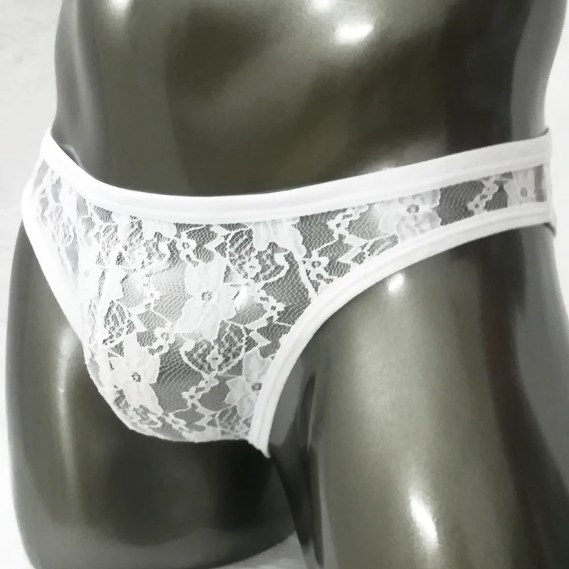 Lace Sexy Men's underwear fishnet Bikini briefs see-through underwear protruding pockets men's see-through underwear 5