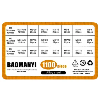 

cup head inner-hexagon Screw ,nut,gasket combination suit M2 M3 M4 1100 grain 304stainless steel inner-hexagon combination suit