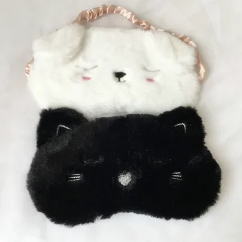 

Warm Winter Sleep Eye Mask Shade Nap Plush Blindfold Face Cute Shading Sleep Cotton Goggles Aid Relax Travel Eyepatch