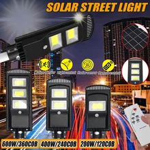 200 Вт/400 Вт/600 Вт круглый настенный светильник IP67 Водонепроницаемый Открытый Солнечный уличный свет с пультом дистанционного управления для сада, двора, уличного прожектора