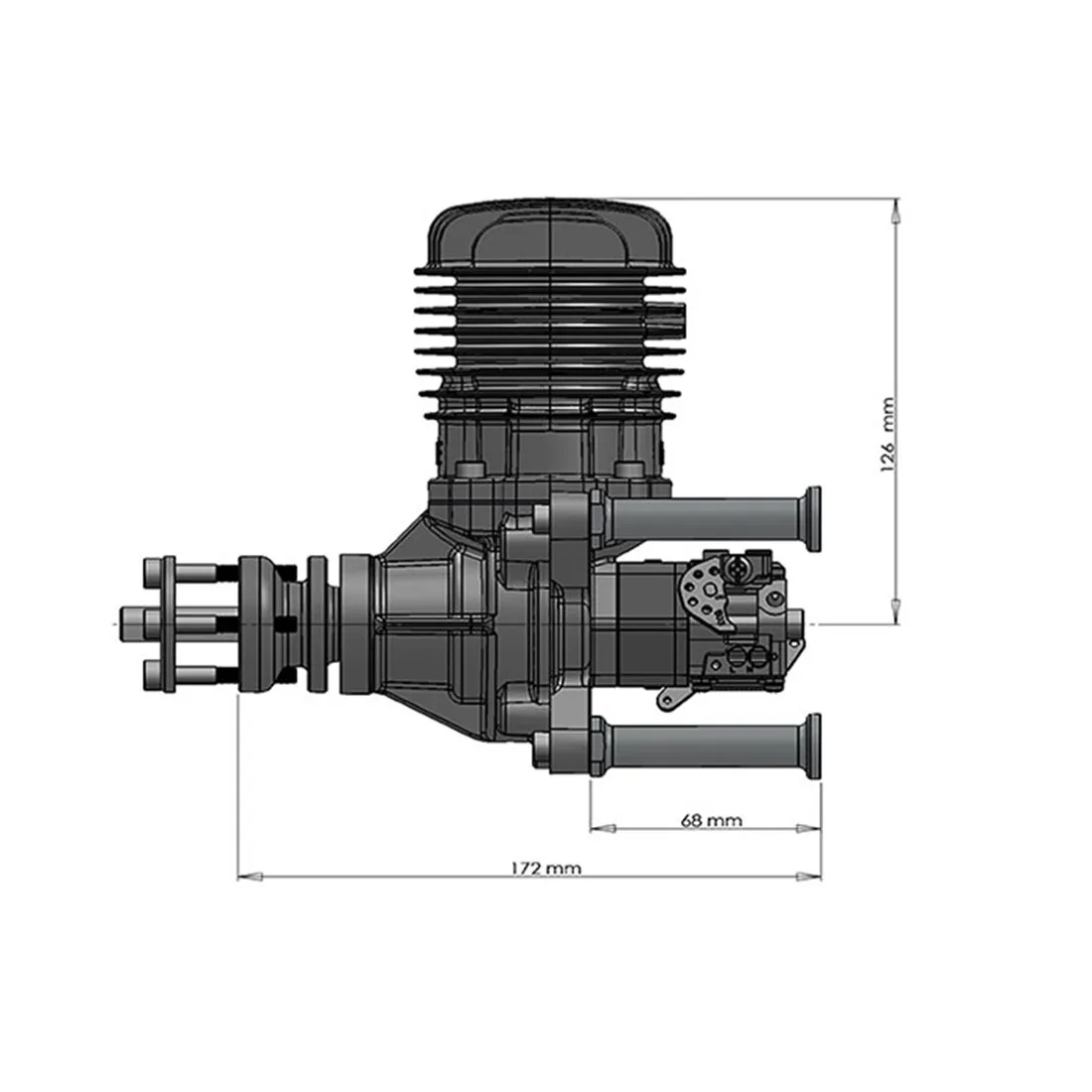 DLE61 61CC бензиновый двигатель одноцилиндровый двухтактный боковой выхлопной двигатель с воздушным охлаждением для радиоуправляемой модели самолетов обучающая игрушка