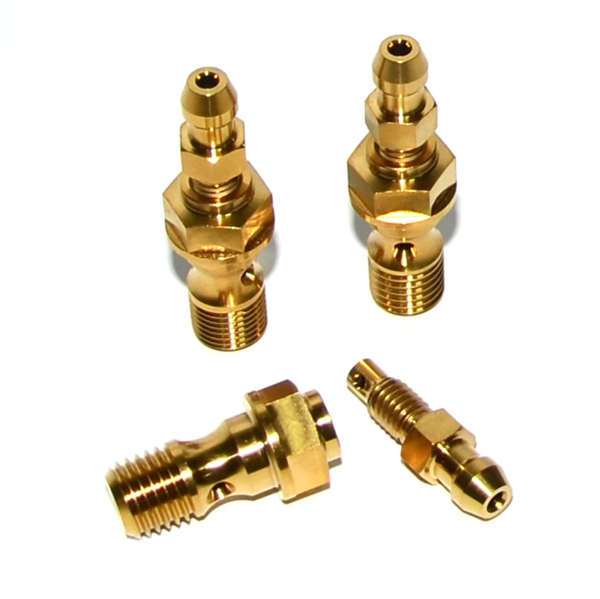 Золотой Titanium Bolt M10 x 1.0 1.25 pitch of motorcycle brake caliper tubing with Bleeder Valve for Ducati KTM - Цвет: Золотой