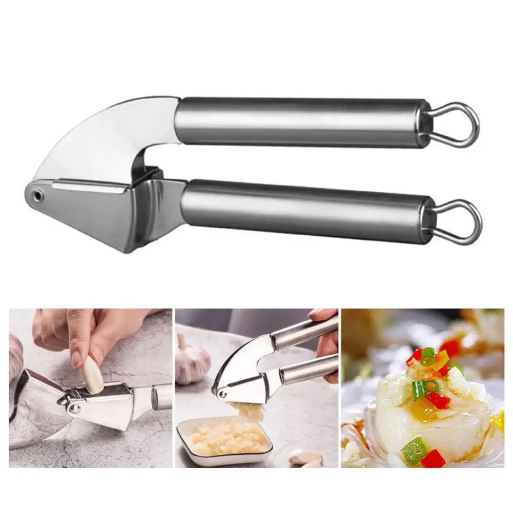 

High-quality Creative Design Stainless Steel Multifunction Garlic Press Crusher Kitchen Cooking Handheld Ginger Mincer Tools