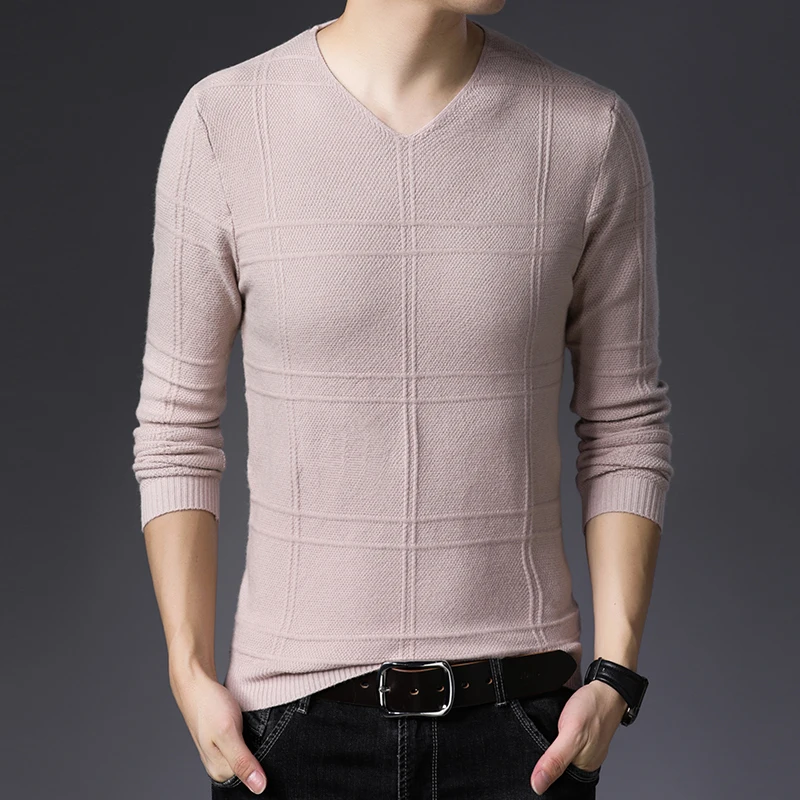 2019 New Fashion Brand Sweater Mens Pullover Pure color Slim Fit Jumpers Knitred Woolen Autumn Korean Style Casual Men Clothes