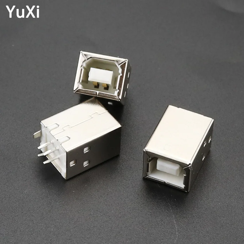 

5Pcs 4Pin Square USB type b Connector socket usb B Type Jack Dock Female 180 degree PCB welding parent For Printer Data Port