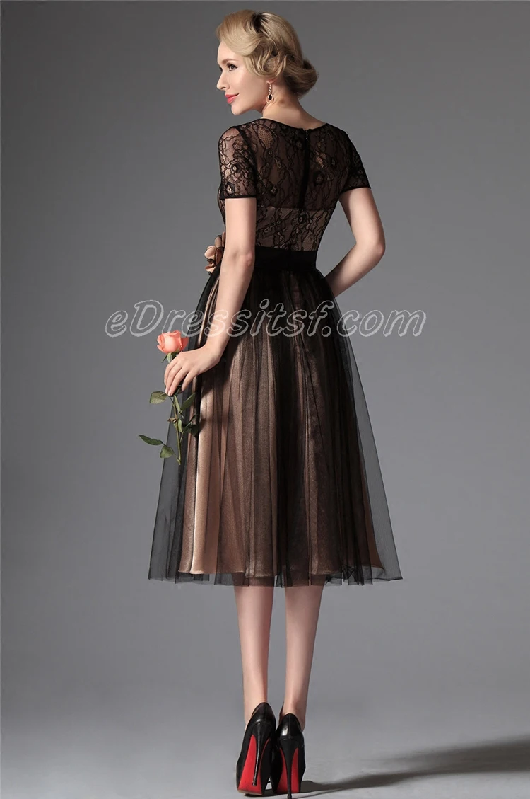 short Sleeve Prom sexy robe de soiree courte saree lace a-line cheap Evening party gown mother of the bride dresses