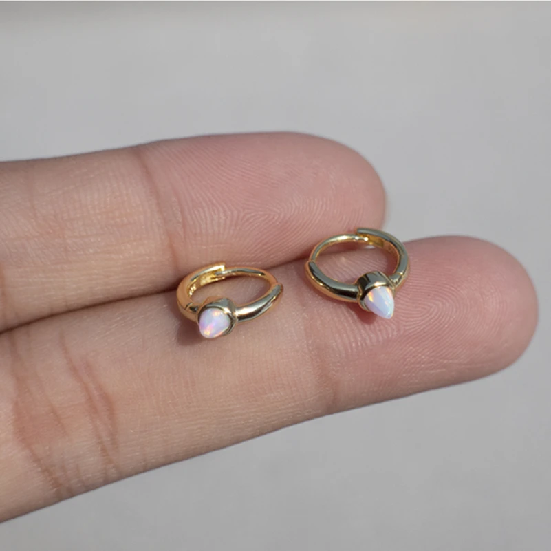 Серьги из стерлингового серебра 925 пробы с заостренным носком коническим опалом