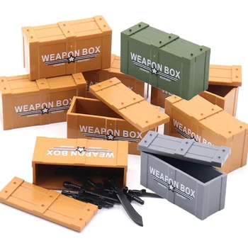 

5Pcs/set Military Army Weapon Box Building Blocks SWAT Equipment Set MOC Figure Parts Accessories Model Bricks Kits DIY Toys