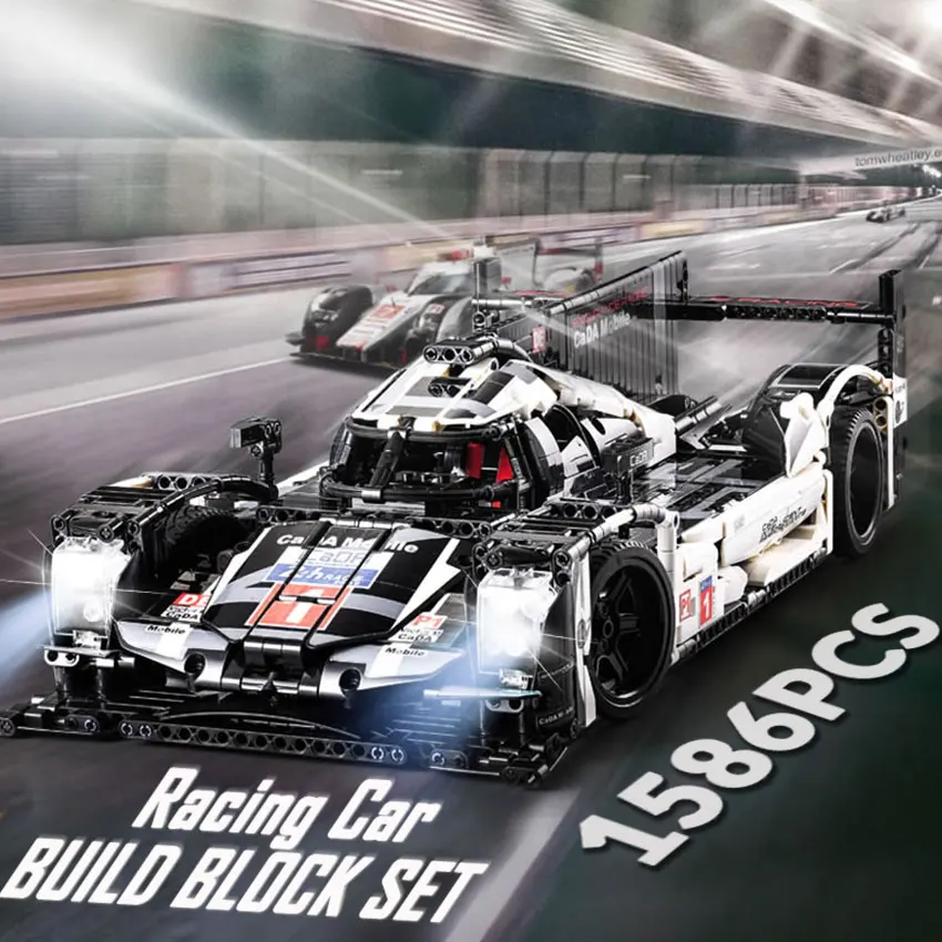 

1586PCS Le Mans Racing Car Model 48cm Building Blocks Set Compatible Major Brands technical Series Toys Block Car Gift for kids