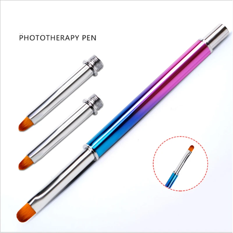

Professional Manicure UV Gel Brush Pen Gradient Acrylic Nail Art Painting Drawing Brush Phototherapy With 2 Replace Head