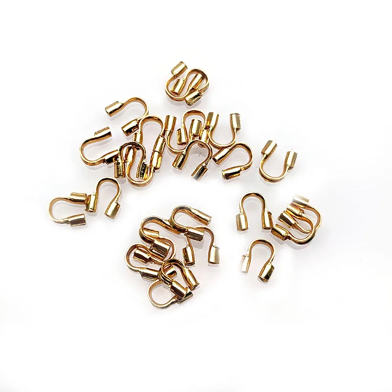 100pc Color Keep Long Time Nickle Free 4x4mm Wire Protector Jewelry Connectors Accessories