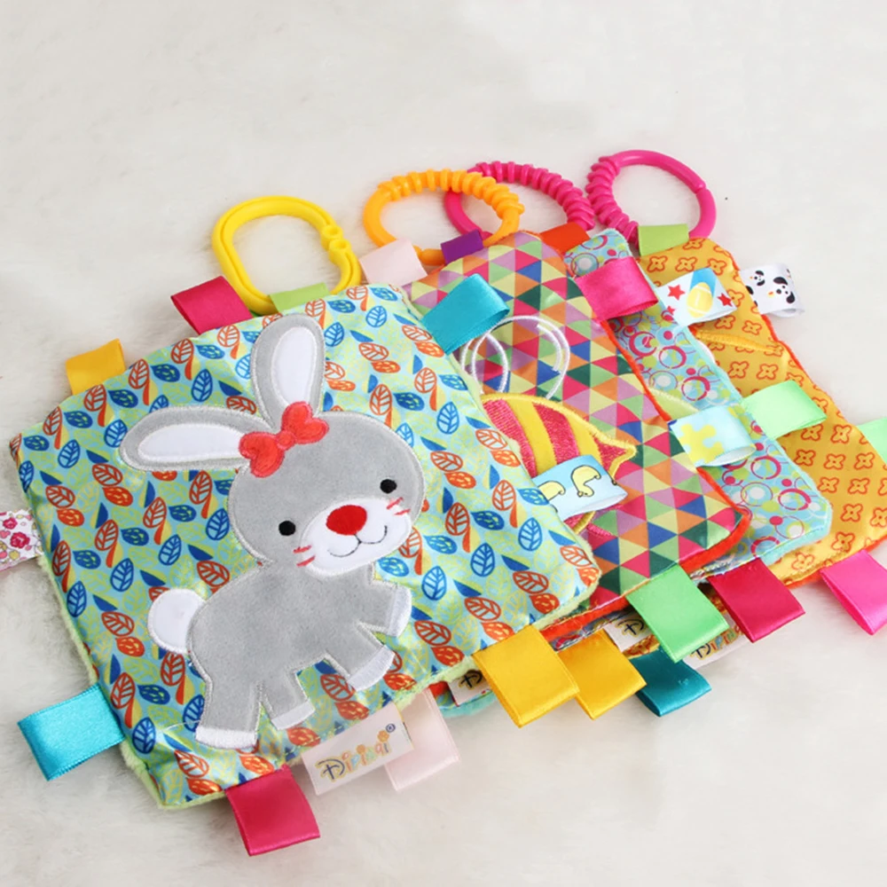 

Newborn baby soft baby toy hand towel crying comfort toy animal print plush square sticker Comforting towel 3 styles