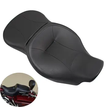 

Motorcycle Black Hammock Rider Passenger Touring Seat Two-Up Seat Pillion For Harley 2014-Later Touring Tri Glide Models