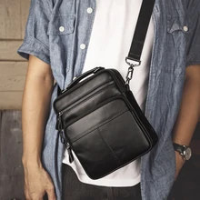 

Vintage Men's Bag Genuine Leather Crossbody Bags for 9.7" Ipad Man Leather Messenger Bag Designer Men Shoulder Bags Male Handbag