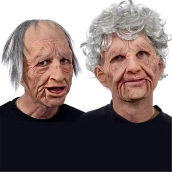 

Halloween Creepy Scary Old Man Latex Mask Halloween Realistic Old People Full Face Rubber Masks Masquerade Cosplay Party Props