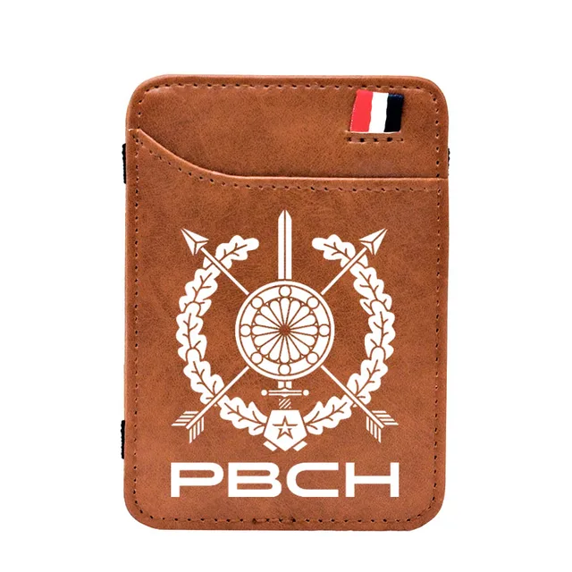Cool FSB The Federal Security Service of the Russian Leather Card Holder Magic Wallet Fashion Men Women Short Purse BE879-Brown