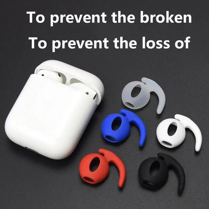 1 Pair Earbuds Cover In-Ear Tips Soft Silicone Skin Ear Hook Buds Replacement for Airpods Wireless Bluetooth Headset L41F