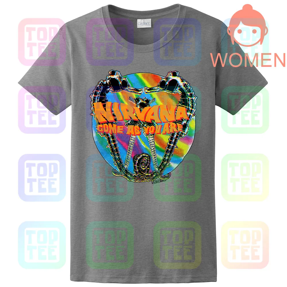 WOMEN-GRAY Винтажная рубашка Nirvana, как ты, '92 Seahorses, аутентичный размер, S-2XL, перепринт - Цвет: WOMEN-GRAY