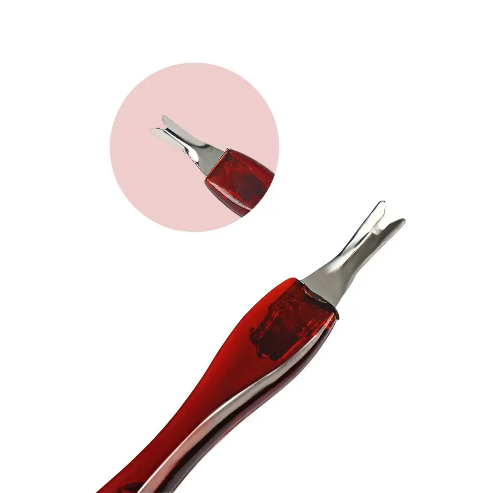 monika 1/5pcs Stainless Steel Pusher Nail Art Fork Manicure Tool For Trim Dead Skin Fork Nipper Pusher Trimmer Cuticle Remover