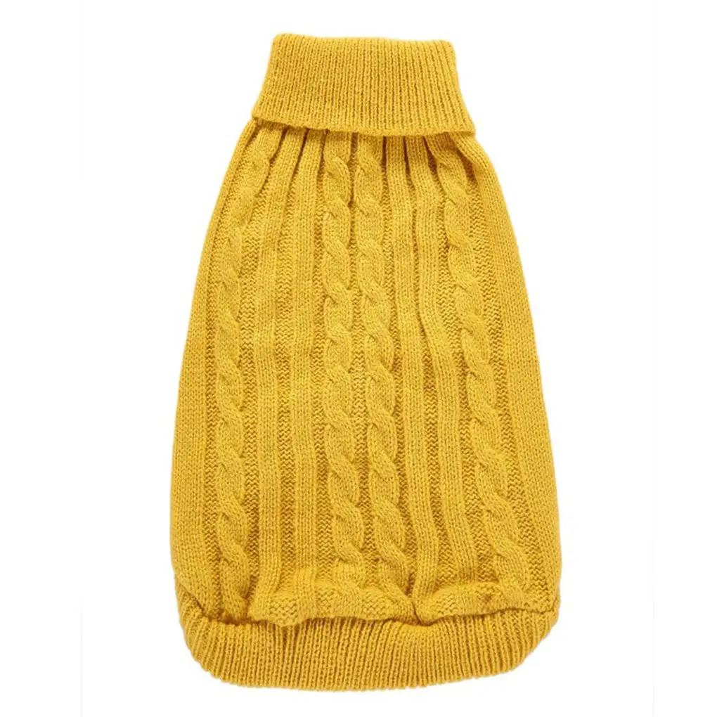 Yellow Свитера для домашних собак, зимняя теплая вязаная одежда для маленьких собак, свитер, пальто, одежда для щенков, чихуахуа, куртка, товары для домашних животных - Цвет: Yellow