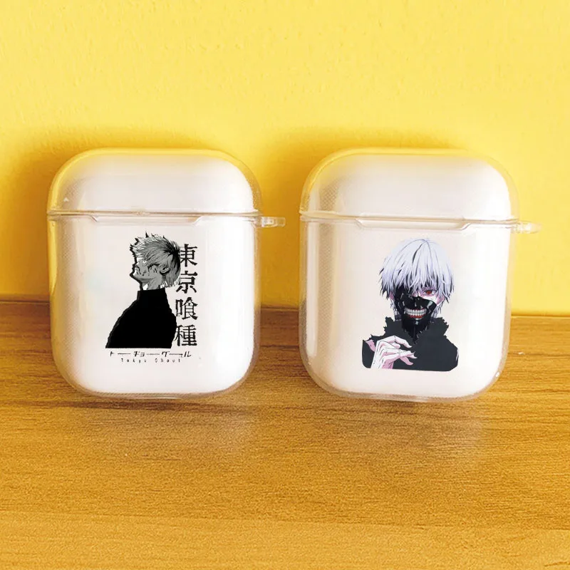 Чехол для беспроводных Bluetooth наушников прозрачный чехол из японского аниме