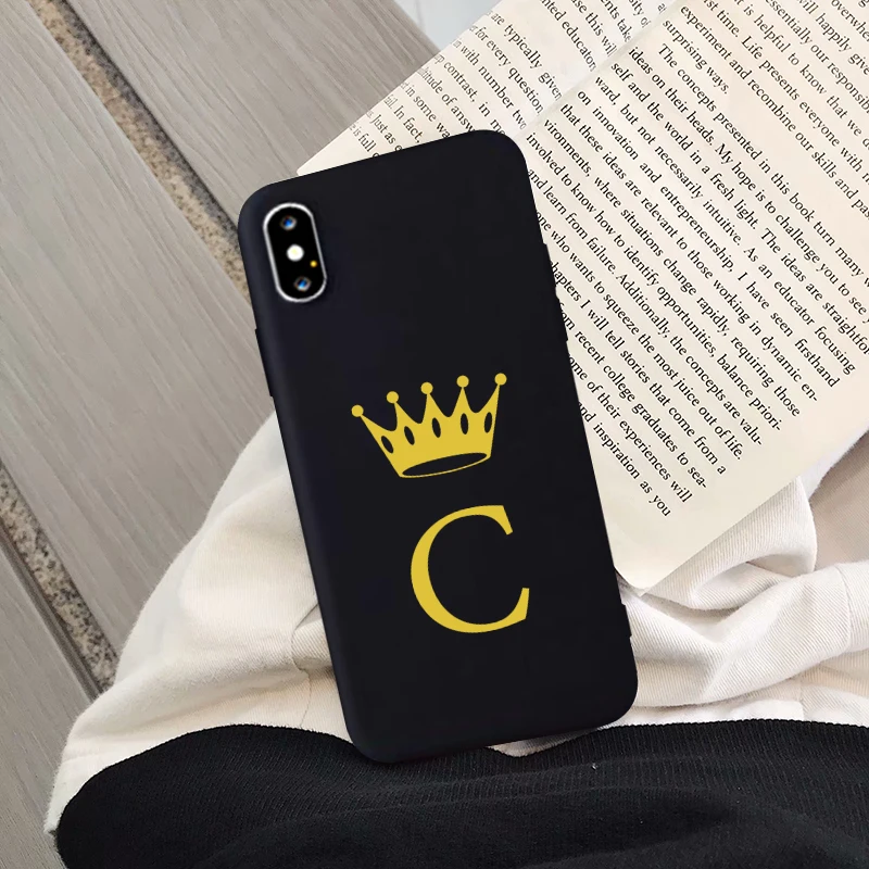 Style 3 GYKZ Fashion Gold Crown Letter Couple Case For Huawei Mate 20 Pro P20 P30 Lite Black Silicone Soft Phone Cover For Samsung S8 S9 - Цвет: Style 3
