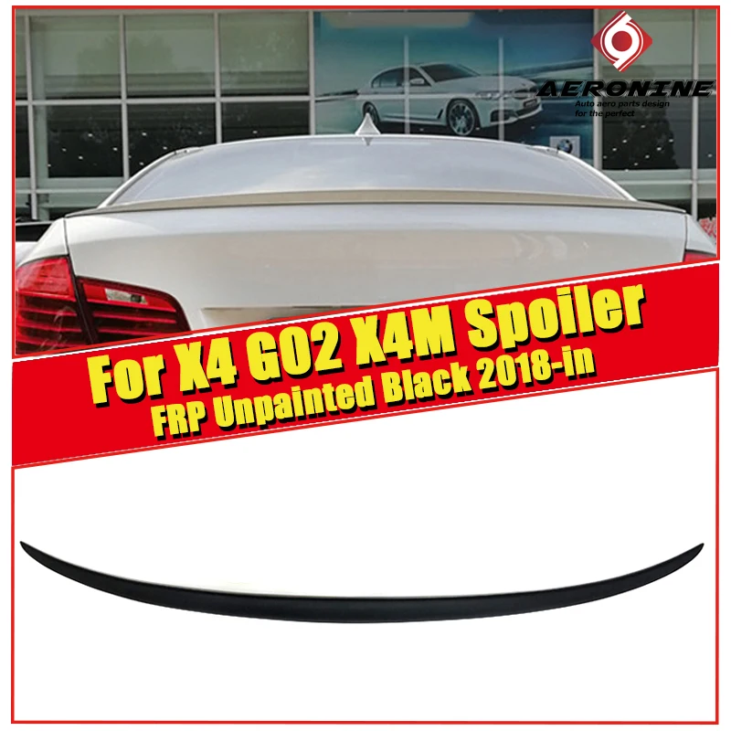 

For BMW X4 G02 XM Look duckbill Trunk Wing Spoiler FRP Unpainted Black M Style G02 X4 X4M Rear Diffuser Lid Spoiler Wings 18-in