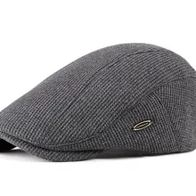 Осенне-зимняя мужская шапка, береты, британский западный стиль, шерсть, усовершенствованная плоская кепка плюща, Классическая винтажная полосатая Кепка