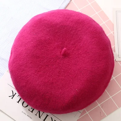 Шерсть женские зимние Роскошные Жемчужные заклепки винтажные кашемировые женские теплые модные шапки-береты для девочек плоская кепка берет CA4562/11 - Цвет: pink