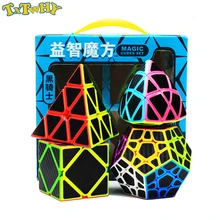 Z-куб углеродного волокна Скорость куб Комплект пирамиды и Додекаэдр 3x3 и косой и квадратно-1 набор из магических кубов, головоломка, волшебный куб, игрушки
