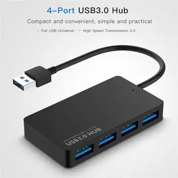 

4-Port USB 3.0 HUB Splitter Expansion PC Laptop Cable Adapter USB 3.0 Hub Splitter 5G Mbps for Computers Scanners
