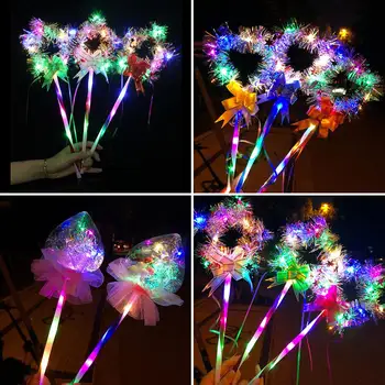 

Heart Star Shape Glow Stick LED Luminous Magic Wand Toy Party Concert Supplies Gift For Kid christmas toys
