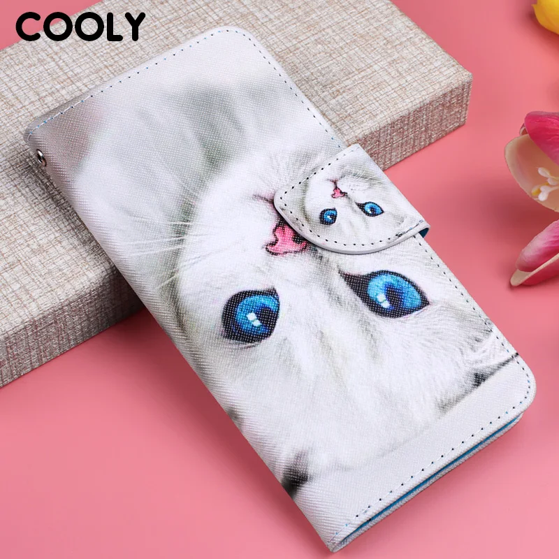 COOLY Leather Cat Case on Honor 20 Lite 10i 8A 8X Back Cover For Huawei P Smart Plus 2019 Wallet Flip Unicorn Phone Coque Shell | Мобильные
