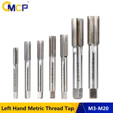 CMCP 1pc mano izquierda toque de rosca métrica HSS tornillo taladro poco de mango recto macho grifo M3 M6 M8 M10 M12 M14 M16 M18 M20