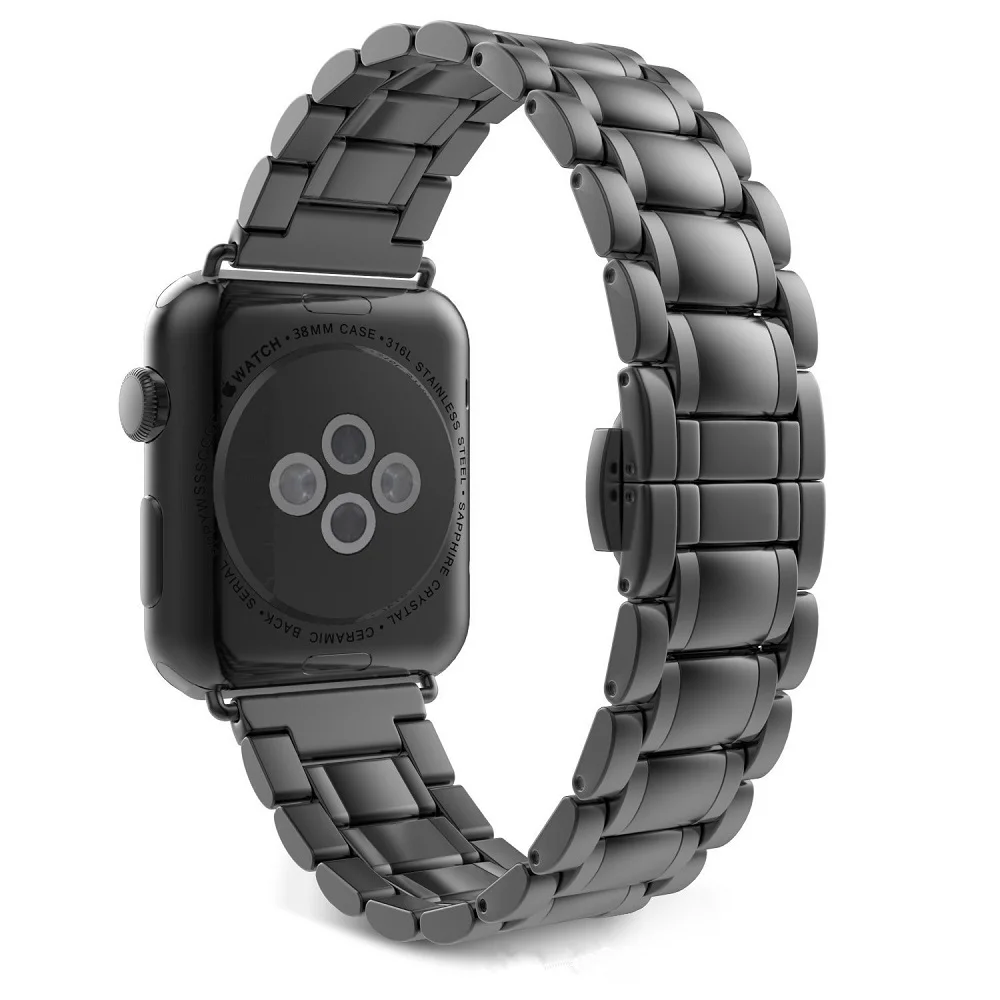 Pulseira для apple watch браслет из нержавеющей стали iwatch i ремешок серии 5 4 3 2 1 браслеты 44