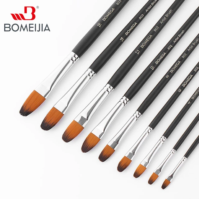 9 pcs/set Pinceaux Peinture À L'huile Brosse Peinture Pinceau Pour