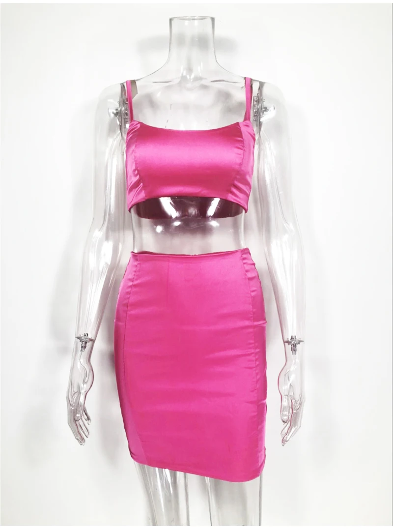 NewAsia 2 Layers Christmas Party Two Piece Set New Spaghetti Straps Crop Top Mini Skirt 2 Piece Set Women Sexy Club Outfits