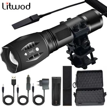 Litwod Led flashlight Ultra Bright torch L2/V6 Camping light 5 switch Mode waterproof Zoomable Bicycle Light use 18650 battery