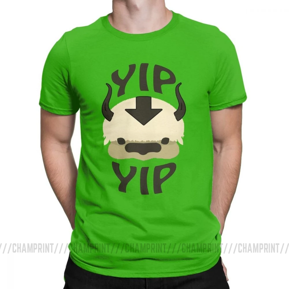 YIP APPA Футболка мужская хлопок Мода для мужчин футболки круглый вырез Аватар Последний Аэрограф футболка Топы 4XL 5XL - Цвет: Зеленый