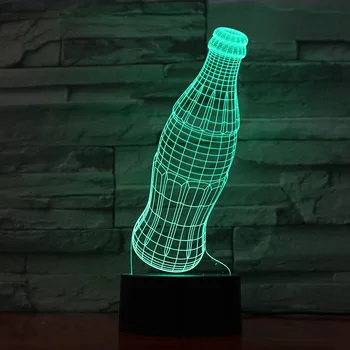 

3D Lamp The Bottle Cute Present for Children Visual Light Effect Best Decor for Room 7 Color with Remote Led Night Light Lamp