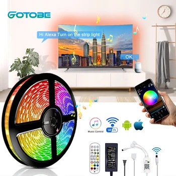 

RGB 5050 Smart LED Strip WIFI Control Bluetooth Music Control Strip Light APP Control 5m/10m/15m/20m Waterproof Led Light Strip