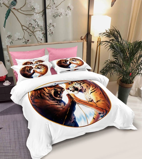 Tags Bedding Set Single Twin Full Queen King Size Animal Tag Lion Wolf Bed  Set Aldult Kid Kawaii Duvetcover Sets 026