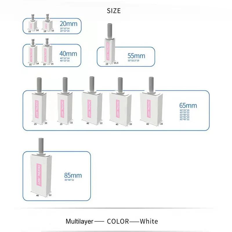 Cores para Dentista Digitalart Bloco Coroa Temporária Ponte Pmma20 – 19 A1tod4 5 Pçs Cad Cam 20