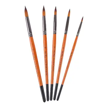

5 Pcs Nylon Hair Artist Paint Brush Set Tool Acrylic Watercolor Art Supply Pens