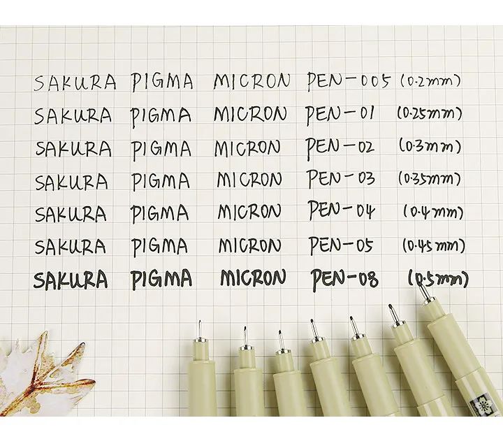 7 шт./компл. Sakura тонкие ручки 01 игла для 005 рисунок 03 02 05 арт Лот 04 08 маркеры