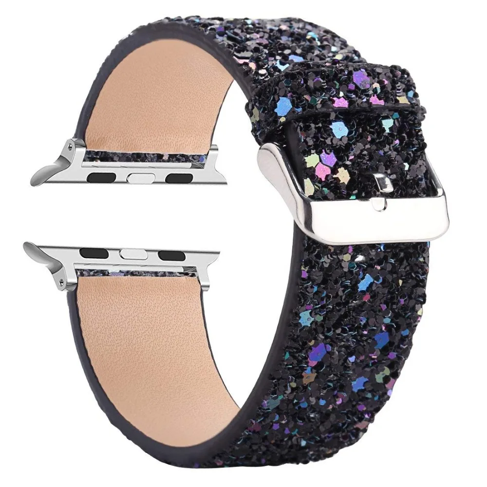 Shiny Leather Bling Iwatch Band For Apple Watch Series 5 4 3 2 1 Bracelet Strap 5