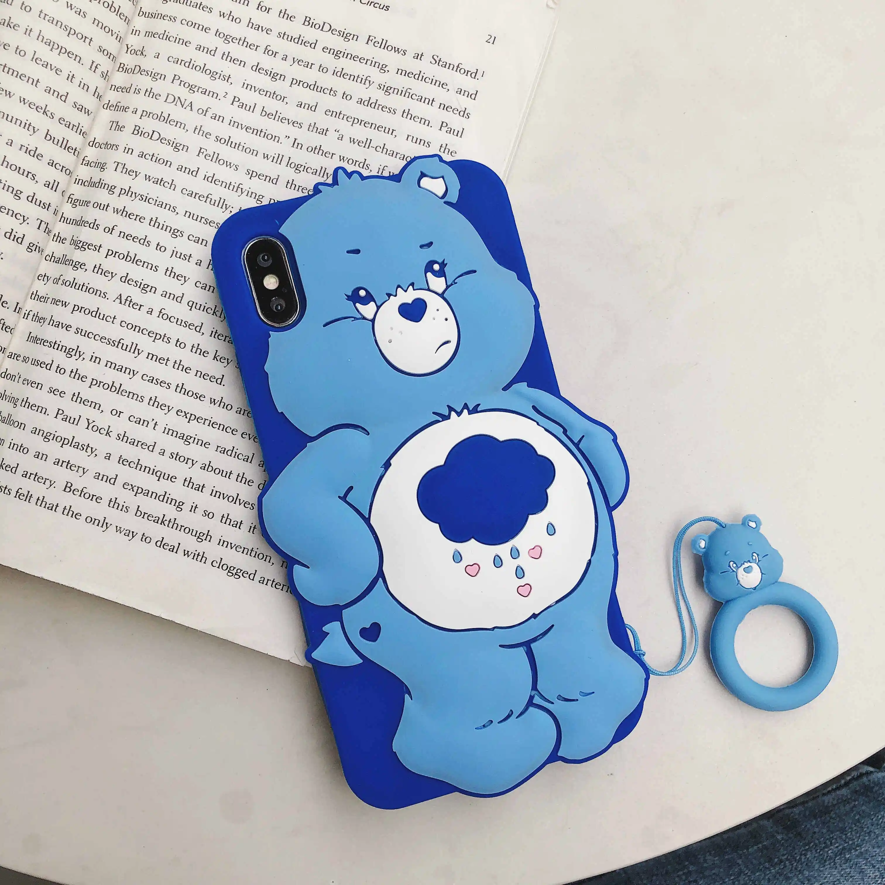 3D мультяшный цветной коричневый медведь силиконовый чехол для iPhone 11 pro max X XS MAX XR 7 8 6 6s Plus милый чехол для телефона чехол s - Цвет: 2