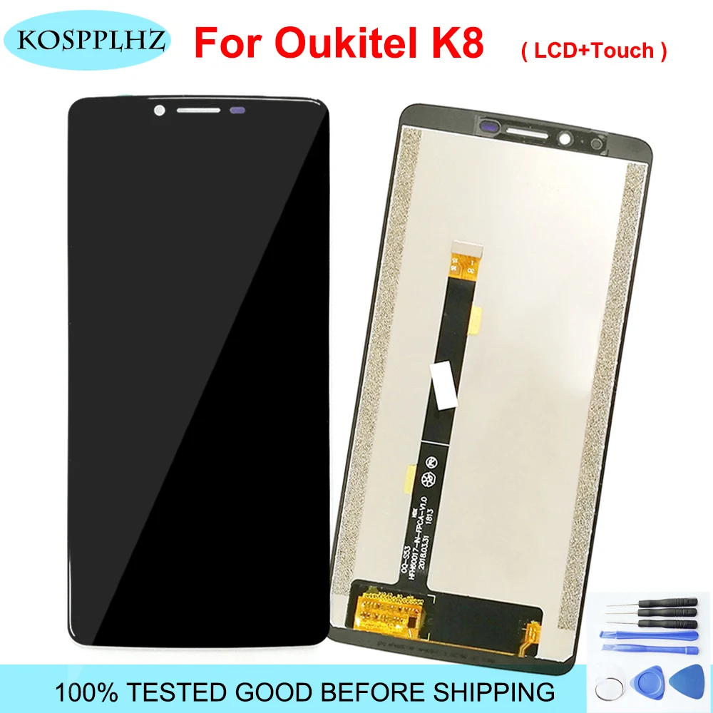 

KOSPPLHZ Original Quality For Oukitel K8 LCD Display+Touch Screen Digitizer Assembly 6.0 " 100% Tested Oukitel K8 Phone +Tools