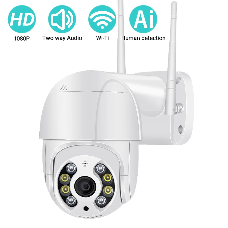 

BESDER 1080P HD WiFi Camera SD Card Storage Ai Human Detection Outdoor Dome IP Camera 2-way Audio IR LED CCTV Surveillance ONVIF
