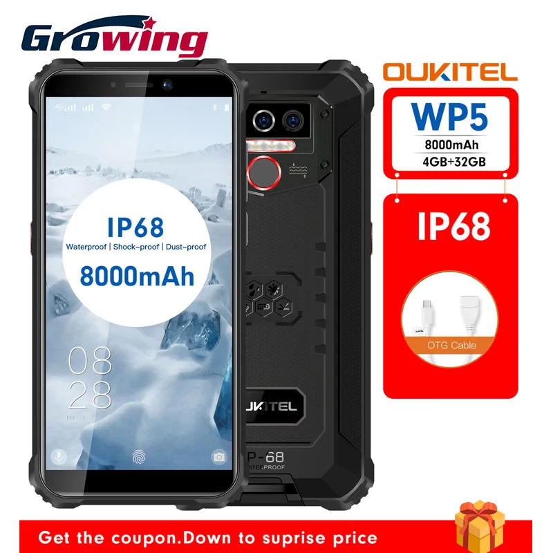 OUKITEL WP5 IP68 водонепроницаемый пыленепроницаемый мобильный телефон 5 45 &quot18:9 MTK6763